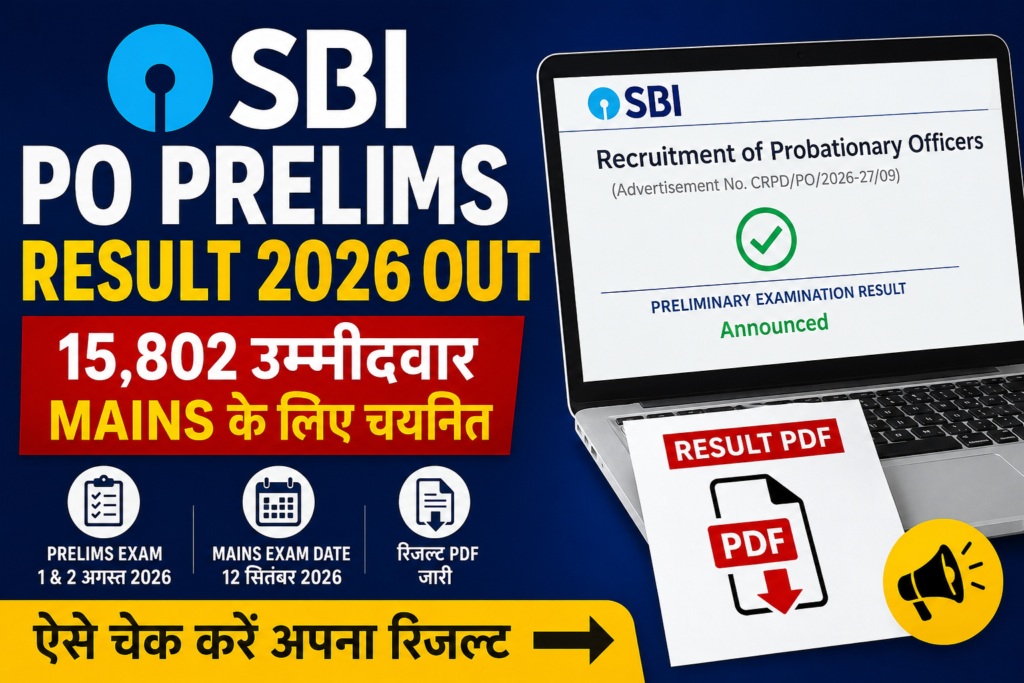 SBI PO Prelims Result 2026